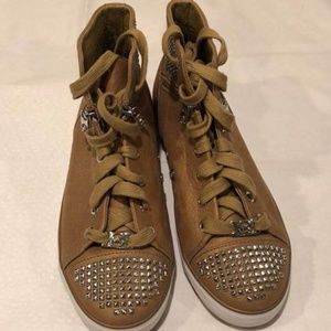 Michael Kors  Leather Studded High Top Sneakers